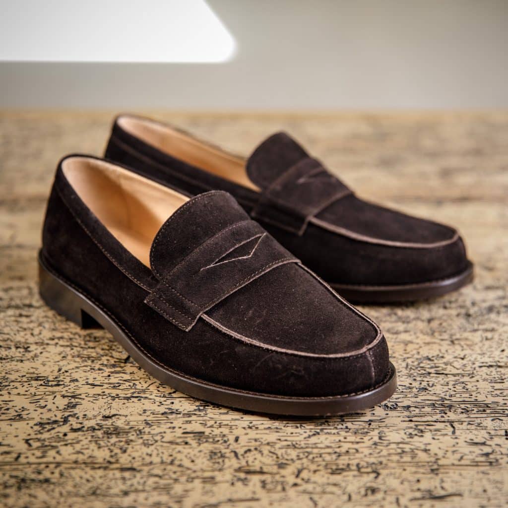 Mocassins habillés Rivoli Paraboot en cuir velours congo.